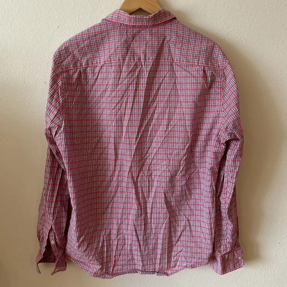 Faherty sz L Movement™ Shirt Classic Fit Blue Coral Plaid, great pre owned cond - Picture 3 of 7
